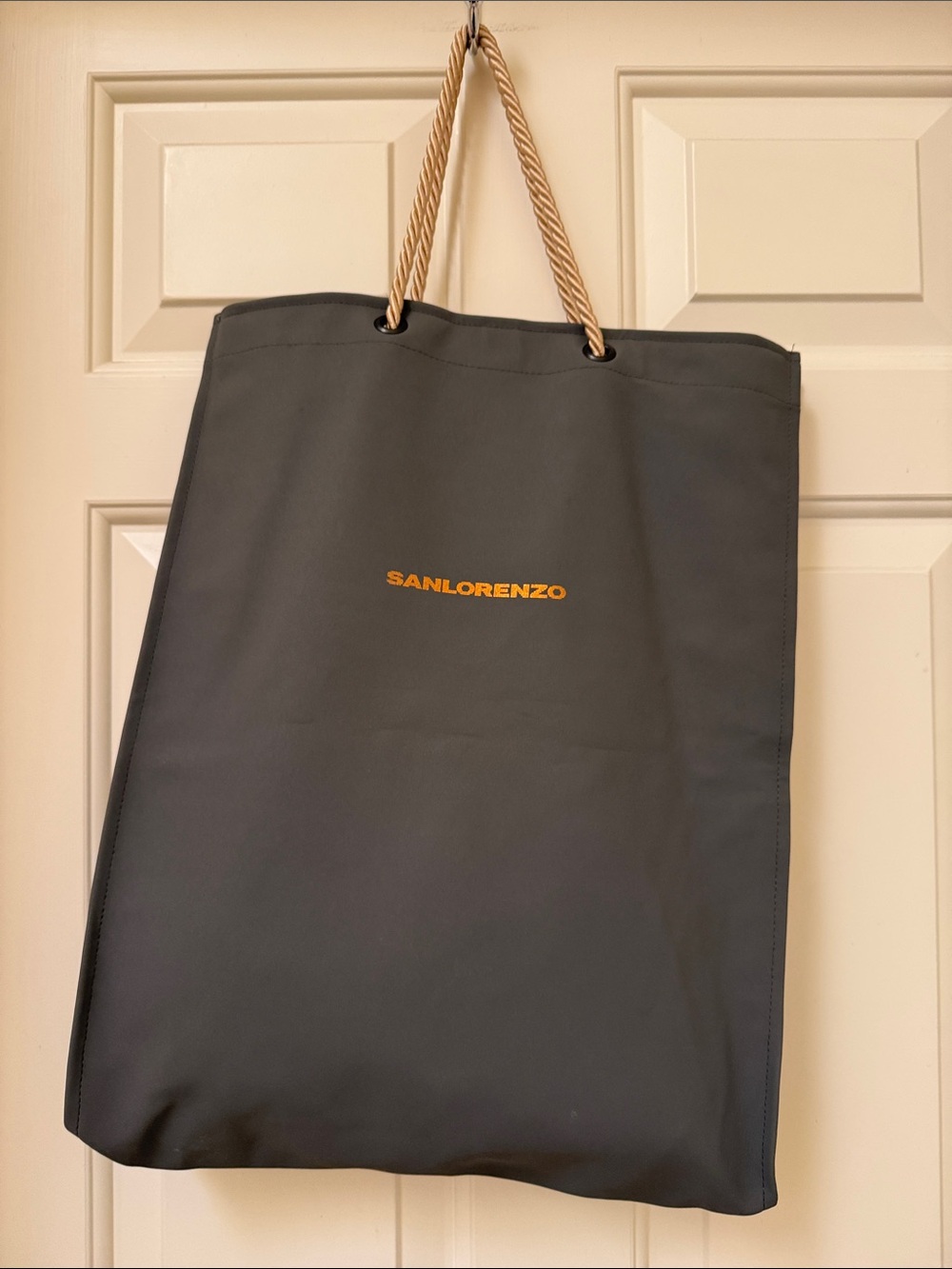 Authentic Sanlorenzo Yacht VIP Luxury Canvas Rope Tote Bag - Black/Grey Unisex